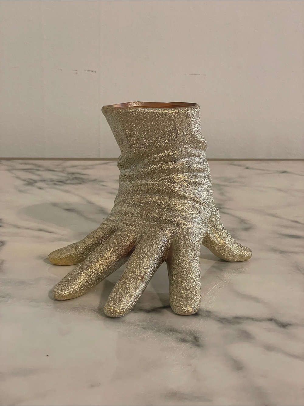 Vintage Ceramic Vase Michael Jackson’s Gold Metallic Glove Pop Art '70s